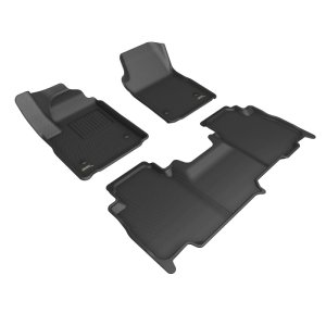 GMC Sierra EV Floor Mats - Front + Rear - 3D MAXpider - Kagu - Black - `24-`26 GMC Sierra EV Floor Mats - Front + Rear - 3D MAXpider - Kagu - Black - `24-`26